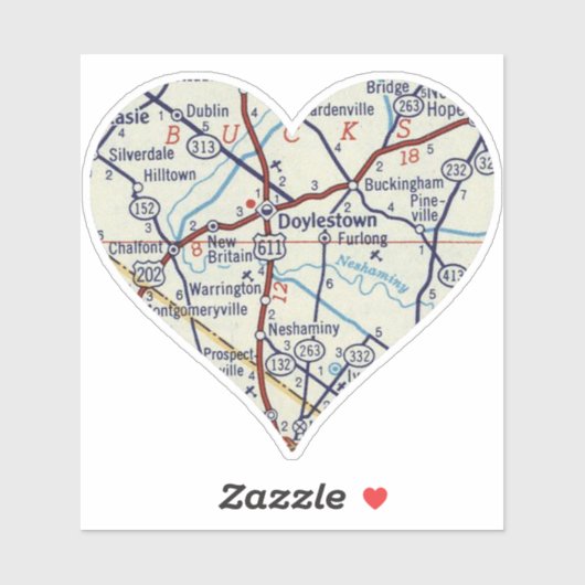 Doylestown PA  kaart Sticker (Vel)