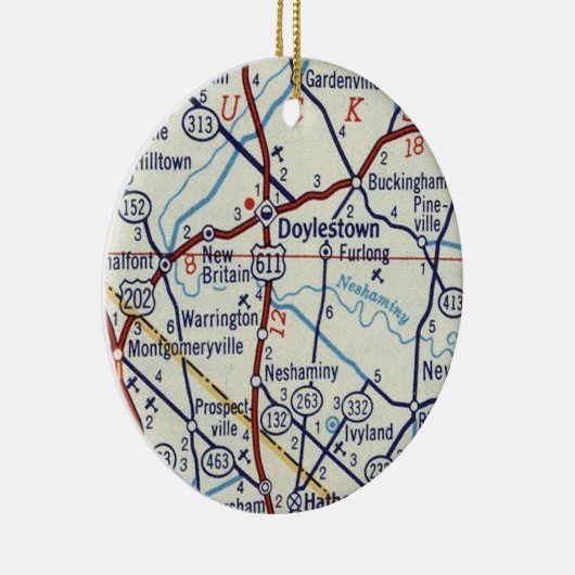 Doylestown PA Keramisch Ornament (Rechts)