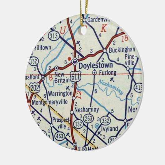 Doylestown PA Keramisch Ornament (Links)