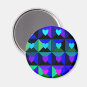 Dozen Blauwe Harten Magneet (Voorkant / Achterkant)