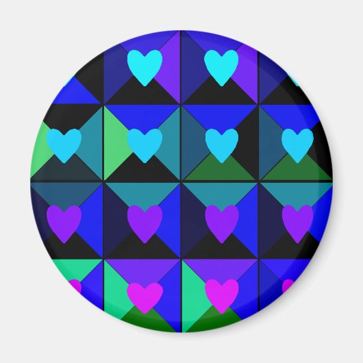 Dozen Blauwe Harten Magneet (Voorkant)