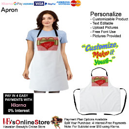 Dozen van Harten Print Schort met witte achtergron