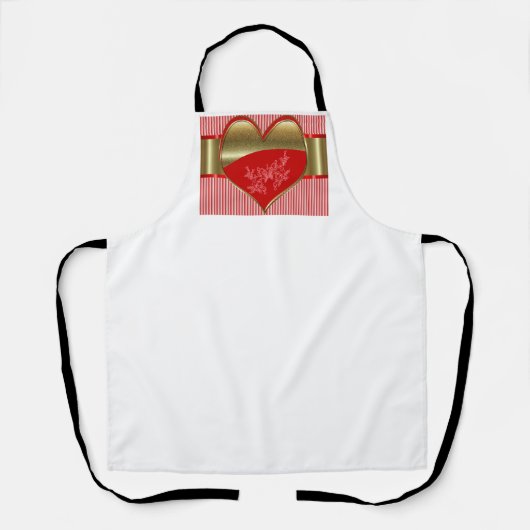 Dozen van Harten Print Schort met witte achtergron (Voorkant)
