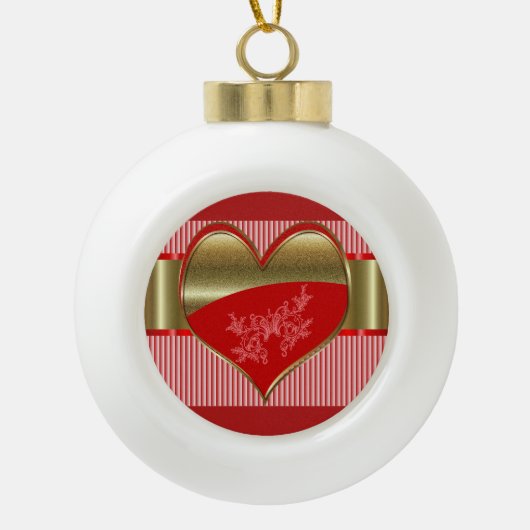 Dozen van Hearts Ceramic Ball Ornament (Voorkant)