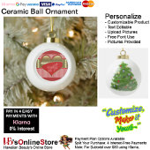 Dozen van Hearts Ceramic Ball Ornament