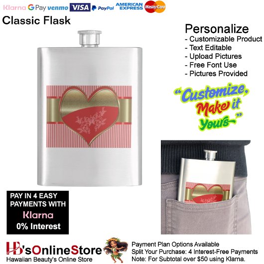 Dozen van Hearts Classic Flask Flacon