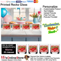 Dozen van Hearts Rock Glass Drinkware Set van 4