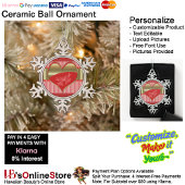 Dozen van Hearts Snowflake Framed Ornament