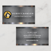 Dozer Arm | Gplaatst Stalen Metaal Trim  Zakkaartj Visitekaartje (Voorkant / Achterkant)