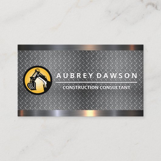 Dozer Arm | Gplaatst Stalen Metaal Trim  Zakkaartj Visitekaartje (Voorkant)