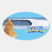 Dozer bedankt de oceaan. ovale sticker (Voorkant)