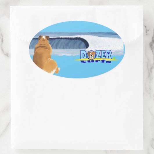 Dozer bedankt de oceaan. ovale sticker (Tas)