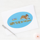 Dozer is blij om in de race te zijn! ovale sticker (Envelop)