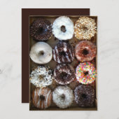 Dozijn donuts donuts party kaart (Voorkant / Achterkant)