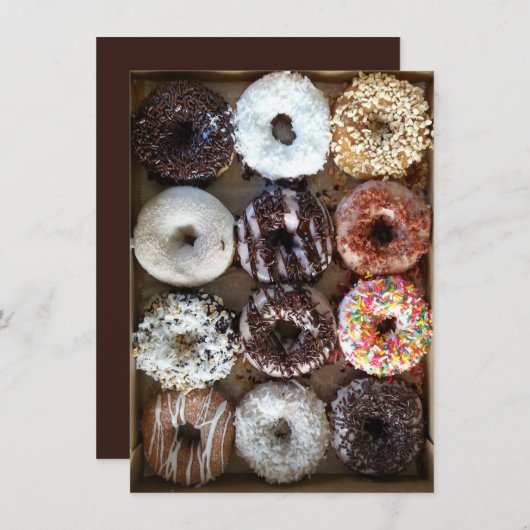 Dozijn donuts donuts party kaart (Voorkant / Achterkant)
