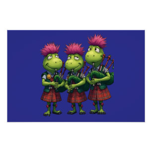 Dozijn Dudelsackspelers voor Burns Supper Schotse  Perfect Poster