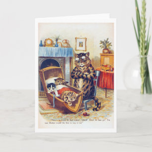 Dozing Cat and Baby Cat, Louis Wain Kaart