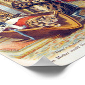 Dozing Cat en Baby Cat, Louis Wain Poster (Hoek)