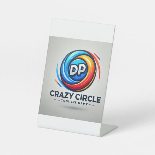 DP_Crazy_Circle: Iconisch voetstuk ontwerp Reclamebord Met Voetstuk (Voorkant)