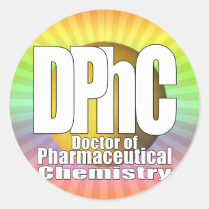 DPhC LOGO Doctor in de farmaceutische chemie Ronde Sticker