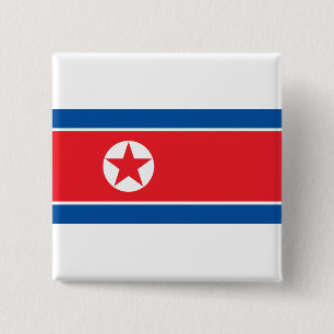 DPRK de Socialistische Communist van Juche Vlag Vierkante Button 5,1 Cm