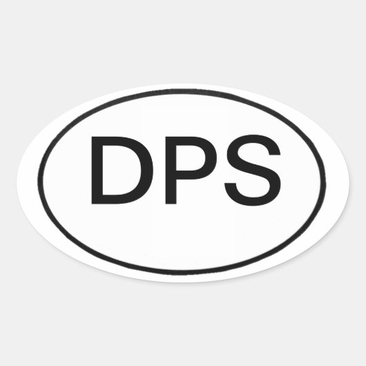 DPS: internationaal motorvoertuig reg. Ovale Sticker (Voorkant)