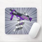 DPS Main Gamer Paars Cartoon Machine Pistool Muismat (Met muis)