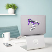 DPS Main Gamer Paars Cartoon Machine Pistool Sticker (Laptop op bureau)