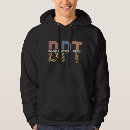 DPT Doctor in de Fysieke Therapie Cheetah Typograf Hoodie (Voorkant)