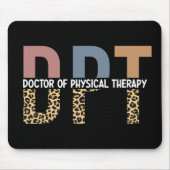 DPT Doctor in de Fysieke Therapie Cheetah Typograf Muismat (Voorkant)