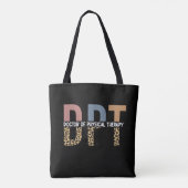 DPT Doctor in de Fysieke Therapie Cheetah Typograf Tote Bag (Achterkant)