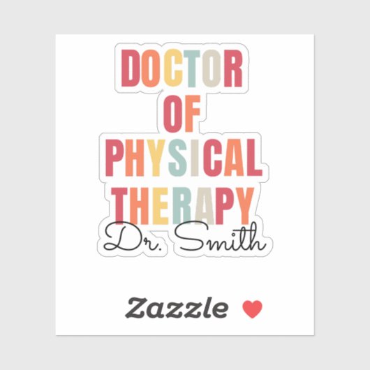 DPT Doctor of Physical Therapy gepersonaliseerd vi Sticker (Vel)