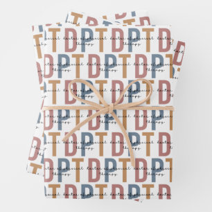 DPT Doctor of Physical Therapy Retro Pattern Inpakpapier Vel