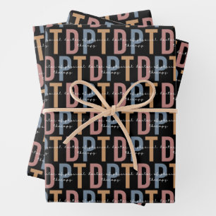 DPT Doctor of Physical Therapy Retro Pattern Inpakpapier Vel