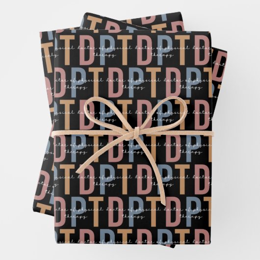 DPT Doctor of Physical Therapy Retro Pattern Inpakpapier Vel (In situ)