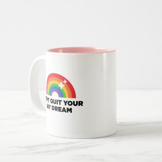 DQYDD Rainbow Pink Coffee Mok (Voorkant links)