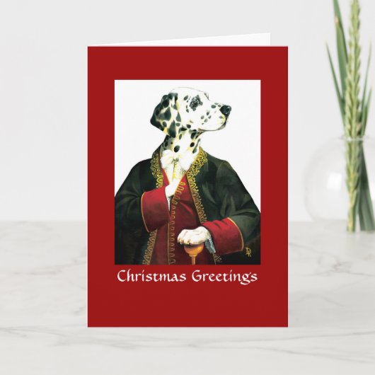 DR004 Dalmation, de Groeten van Kerstmis Feestdagen Kaart (Voorkant)