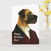 DR032 great dane, kaart HappyBirthdayDad (Gele Bloem)