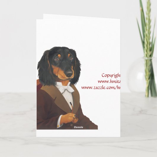 DR078 teckel, Stop bij. . . Feestdagen Kaart (Achterkant)