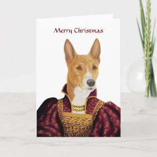 DR208 Basenji, Vrolijke Kerstkaart Feestdagen Kaart