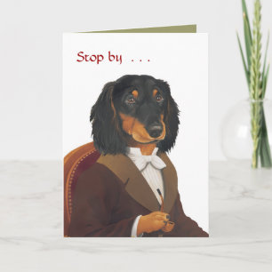 DR.078 dachshund, Stop door. . . Feestdagen Kaart