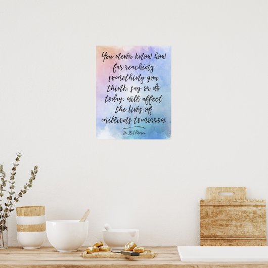 Dr. B.J. Palmer Quote Calligraphy Waterverf Poster (Keuken)