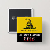 Dr. Ben Carson 2016 - Leer me niet aan Vierkante Button 5,1 Cm (Voorkant /achterkant)