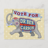 Dr. Ben Carson President 2016 Republican Elephant Briefkaart (Voorkant)