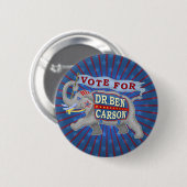 Dr. Ben Carson President 2016 Republican Elephant Ronde Button 5,7 Cm (Voorkant /achterkant)