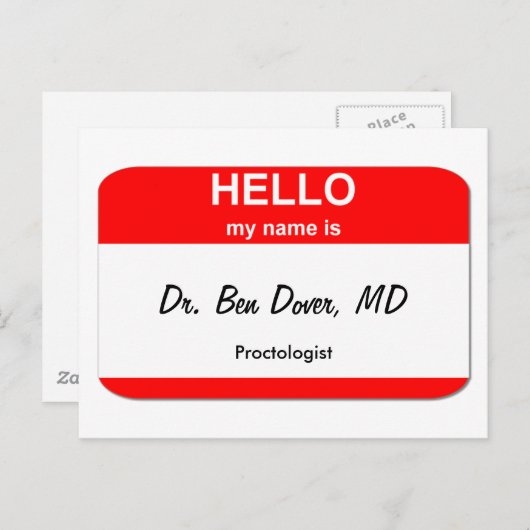 Dr. Ben Dover, MD Briefkaart (Voorkant / Achterkant)