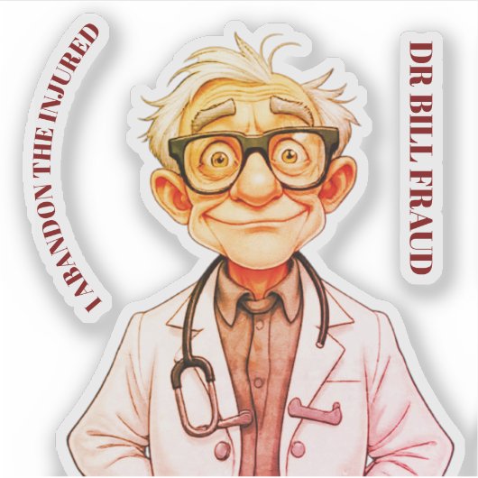 DR BILL FRAUDE STICKER (Voorkant)