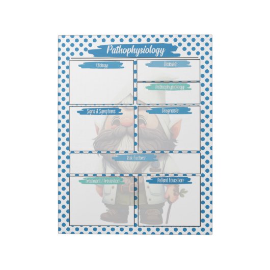 Dr. Blue Gnome Verpleegkunde - Pathofysiologie Sja Notitieblok (Linkerzijde)