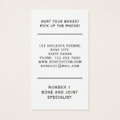 Dr. Bone Specialist Orthopedisch Doctor Visitekaar Visitekaartje (Achterkant)