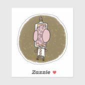 Dr. Brain Comic Book Style Sticker (Vel)